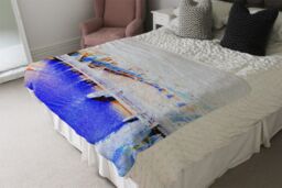 Benjamin Tate Design London Eye Veiw Blue Blanket in Natural - Size: 120 cm x 150 cm - thumbnail 3