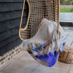 Benjamin Tate Design London Eye Veiw Blue Blanket in Natural - Size: 120 cm x 150 cm - thumbnail 4