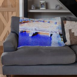 Benjamin Tate Design London Eye Veiw Blue Blanket in Natural - Size: 120 cm x 150 cm - thumbnail 2