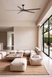 Netlighting Bigwood XL 5 Blade Ceiling Fan Matt Black Walnut Tuya Smart System in Brown - thumbnail 2