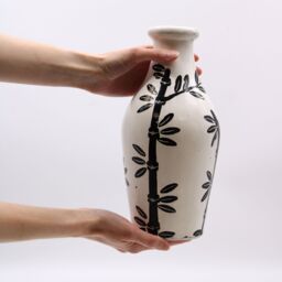KDMD Bamboo Motif Shaped Vase - Natural - thumbnail 4