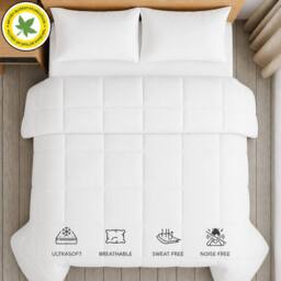 Lazzaro Home All Season Hotel Quality Hollow fiber Duvet - 10.5 Tog in White - Size: Single - thumbnail 3