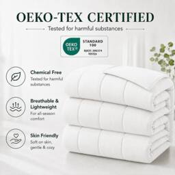 Lazzaro Home All Season Hotel Quality Hollow fiber Duvet - 10.5 Tog in White - Size: Single - thumbnail 6