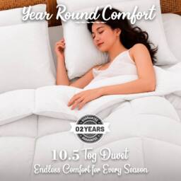 Lazzaro Home All Season Hotel Quality Hollow fiber Duvet - 10.5 Tog in White - Size: Single - thumbnail 8