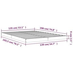 Berkfield Home Beautiful Bed Frame without Mattress White 135x190 cm Double Sol - thumbnail 8