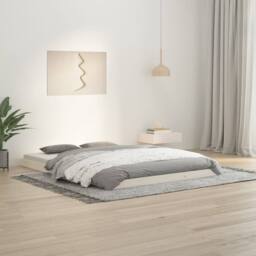 Berkfield Home Beautiful Bed Frame without Mattress White 135x190 cm Double Sol - thumbnail 2