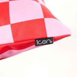 icon Indoor & Outdoor Checkerboard Waterproof Cushion Green in Pink - Size: 43 cm x 43 cm - thumbnail 4