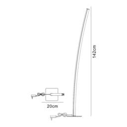 Netlighting Surf Floor Lamp 23W LED Satin Nickel Polished Chrome 3000K 1590lm in Grey - thumbnail 2