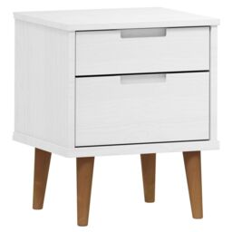 Berkfield Home Bedside Cabinet MOLDE White 40x35x48 cm Solid Wood Pine - Size: 40 x 35 x 48 cm - thumbnail 2