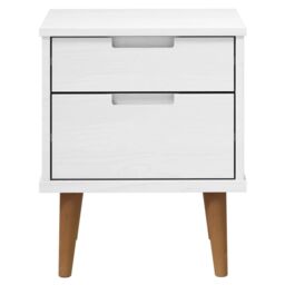 Berkfield Home Bedside Cabinet MOLDE White 40x35x48 cm Solid Wood Pine - Size: 40 x 35 x 48 cm - thumbnail 4