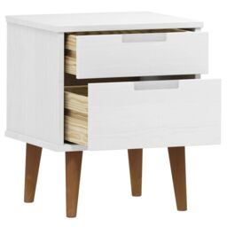 Berkfield Home Bedside Cabinet MOLDE White 40x35x48 cm Solid Wood Pine - Size: 40 x 35 x 48 cm - thumbnail 5