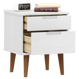 Berkfield Home Bedside Cabinet MOLDE White 40x35x48 cm Solid Wood Pine - Size: 40 x 35 x 48 cm - thumbnail 3