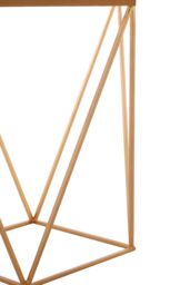 Orsina Square Marble Top Side Table, Gold Coloured Iron Frame with Geometric Design, Natural Marble Accent Table - thumbnail 5