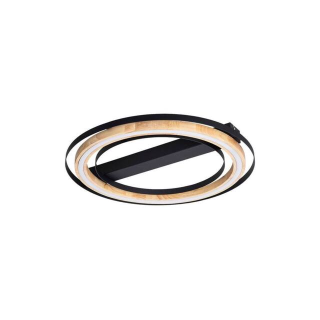 Netlighting Rilas Integrated LED Semi Flush Ceiling Light Black LED 3000K - image 1