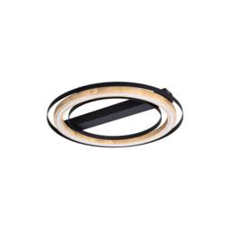 Netlighting Rilas Integrated LED Semi Flush Ceiling Light Black LED 3000K - thumbnail 1