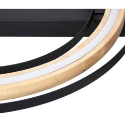 Netlighting Rilas Integrated LED Semi Flush Ceiling Light Black LED 3000K - thumbnail 4