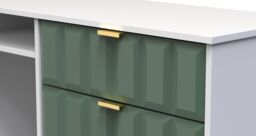 Ready Assembled 2 U Metro 3 Drawer TV Unit (Ready Assembled) in Green - thumbnail 4
