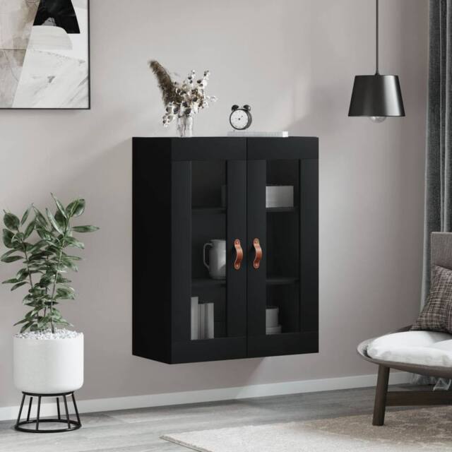 Berkfield Home Wall Mounted Cabinet Black 69.5x34x90 cm - image 1