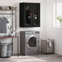 Berkfield Home Wall Mounted Cabinet Black 69.5x34x90 cm - thumbnail 2