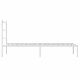 Berkfield Home Metal Bed Frame without Mattress with Headboard White 90x200cm - Size: 90x200 cm - thumbnail 6