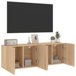 Berkfield Home TV Cabinets Wall-mounted 2 pcs Sonoma Oak 60x30x41 cm in Light Brown - Size: 60 x 30 x 41 cm - thumbnail 5
