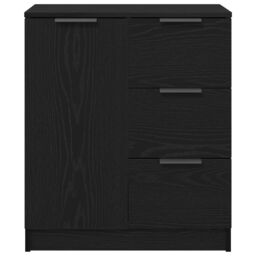 Berkfield Home Black Oak Sideboard 60x30x70 cm Made from Engineered Wood - Size: 60 x 30 x 70 cm - thumbnail 7
