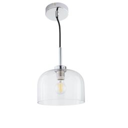 First Choice Lighting Victoria - Chrome Pendant Light with Clear Glass Shade in Silver - thumbnail 3