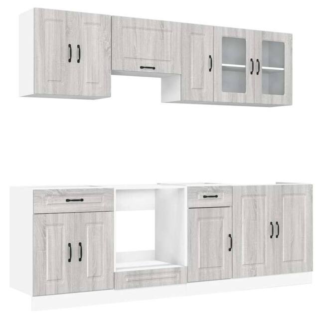 Berkfield Home 8 Piece Kitchen Cabinet Set Kalmar Grey Sonoma Engineered Wood - image 1