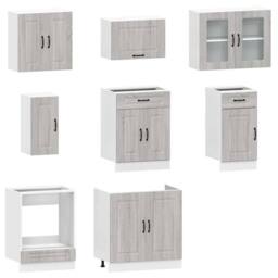 Berkfield Home 8 Piece Kitchen Cabinet Set Kalmar Grey Sonoma Engineered Wood - thumbnail 4