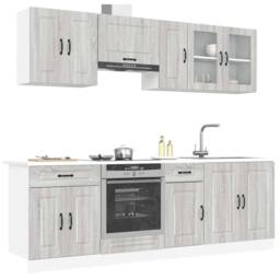 Berkfield Home 8 Piece Kitchen Cabinet Set Kalmar Grey Sonoma Engineered Wood - thumbnail 2