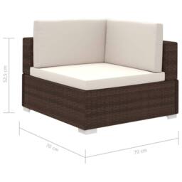 Berkfield Home 8 Piece Garden Lounge Set with Cushions Poly Rattan Brown - thumbnail 7