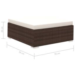 Berkfield Home 8 Piece Garden Lounge Set with Cushions Poly Rattan Brown - thumbnail 9