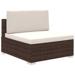 Berkfield Home 8 Piece Garden Lounge Set with Cushions Poly Rattan Brown - thumbnail 4
