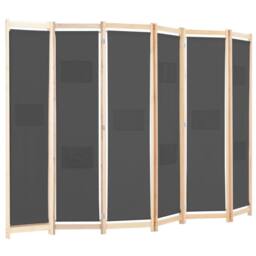 Berkfield Home 6-Panel Room Divider Grey 240x170x4 cm Fabric - Size: 240 x 170 x 4 cm - thumbnail 3