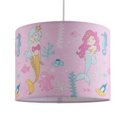 First Choice Lighting Mermaid - Pink 25cm Easy Fit Pendant Fabric Shade - thumbnail 1