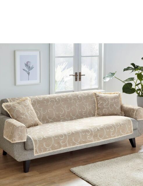 Chums Scroll Furniture Protectors in Beige