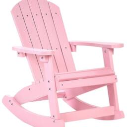 Wyld and Coco Kids Pink Rocking Chair Weather Resistant Outdoor and Indoor Rocker - thumbnail 2