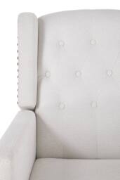 Living and Home Fabric Sofa Pushback Reclining Armchair with Footstool in White - thumbnail 6