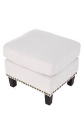 Living and Home Fabric Sofa Pushback Reclining Armchair with Footstool in White - thumbnail 5