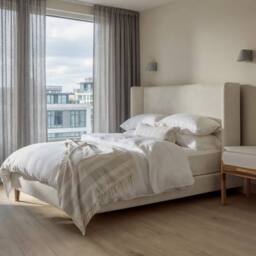 KDMD Ballymena Boucle Upholstered Ivory Bed Frame - Size: Small Double