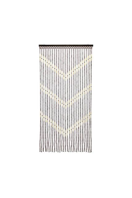 JVL Provence Door Curtain - Chevron in Light Brown - Size: 90 cm width x 175 cm drop - image 1