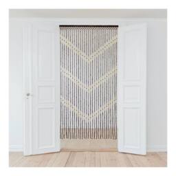 JVL Provence Door Curtain - Chevron in Light Brown - Size: 90 cm width x 175 cm drop - thumbnail 2