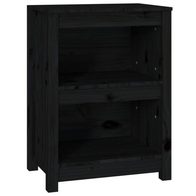 Berkfield Home Book Cabinet Black 50x35x68 cm Solid Wood Pine - Size: 50 x 35 x 68 cm - image 1