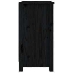 Berkfield Home Book Cabinet Black 50x35x68 cm Solid Wood Pine - Size: 50 x 35 x 68 cm - thumbnail 6