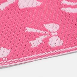 OHS Bows Reversible Outdoor Garden Rug Waterproof Area Mat in Pink - Size: 80 cm x 150 cm - thumbnail 4
