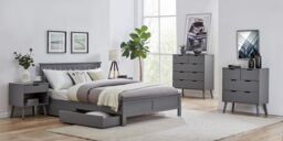 FurnitureboxUK Azure Grey Wooden Solid Pine Quality Double Bed Frame (Double Bed Frame Only) Modern Simple Design - thumbnail 4
