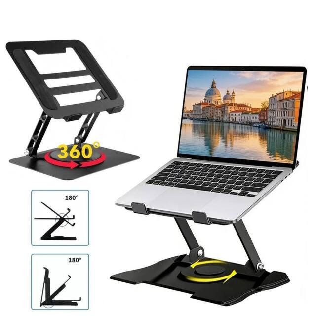 Havendro Metal Portable Laptop Tablet Stand Riser Adjustable in Black - image 1