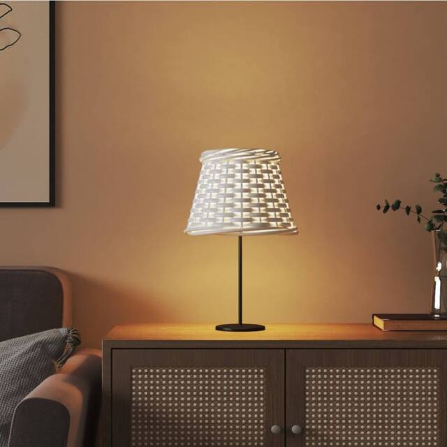 Berkfield Home Lamp Shade White √ò15x12 cm Wicker - Size: 15x12 cm - image 1