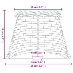 Berkfield Home Lamp Shade White √ò15x12 cm Wicker - Size: 15x12 cm - thumbnail 7