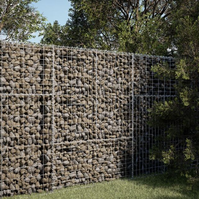 Berkfield Home Gabion Basket with Cover 100x50x150 cm Galvanised Iron in Silver - Size: 100 x 50 x 150 cm - image 1